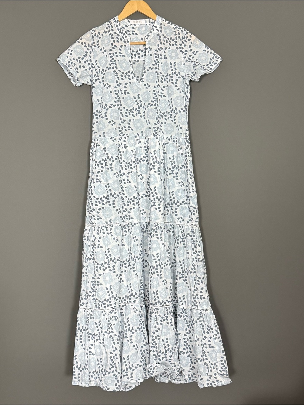 Women's Light Blue Floral Maxi Dress - Unknown Brand
